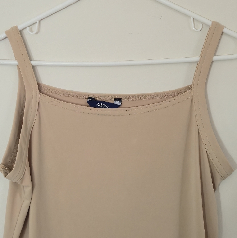 Reitmans L Tank Top Y2K Minimalist Neutral Layering Cami Made in Canada Vintage - Picture 4 of 9